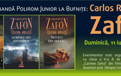 Duminică, 11 iunie, ora 17: Copiii recomandă Polirom Junior la Bufnițe: Carlos Ruiz Zafón