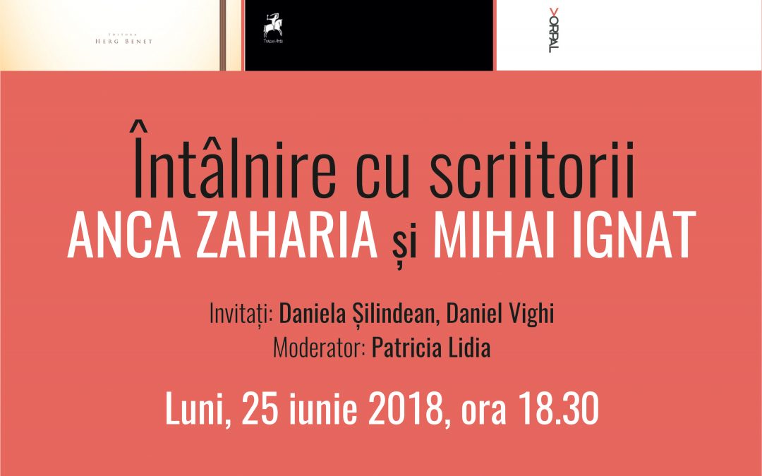 Întâlnire cu scriitorii Anca Zaharia și Mihai Ignat la Timișoara