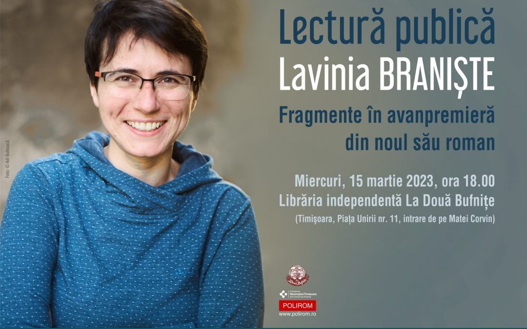 Lectură publică din manuscris cu Lavinia Braniște